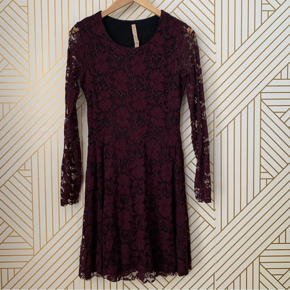 Bailey 44 lace overlay fit & flare A line dress Fairycore soft grunge forest M